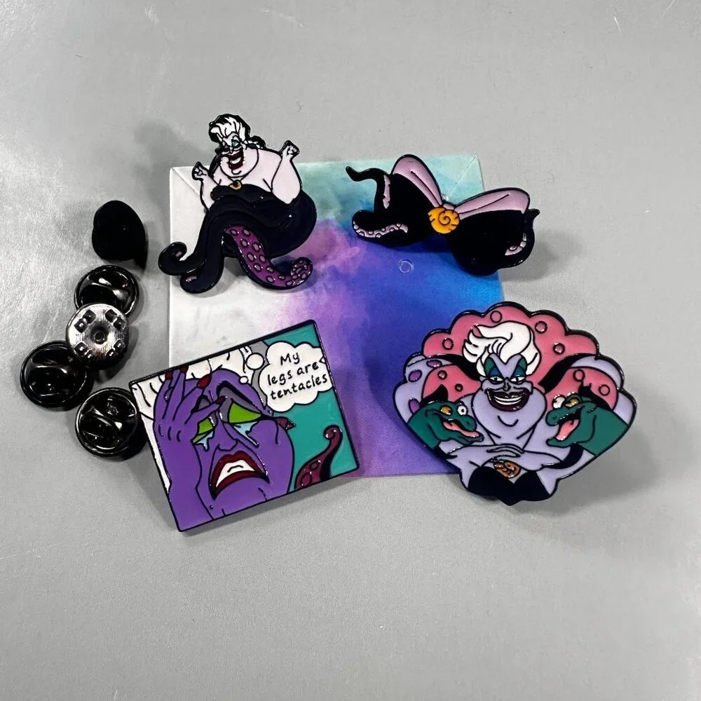 Ursula Villain Lapel Pins Little Mermaid Ariel Brooch Badge Jewelry READ